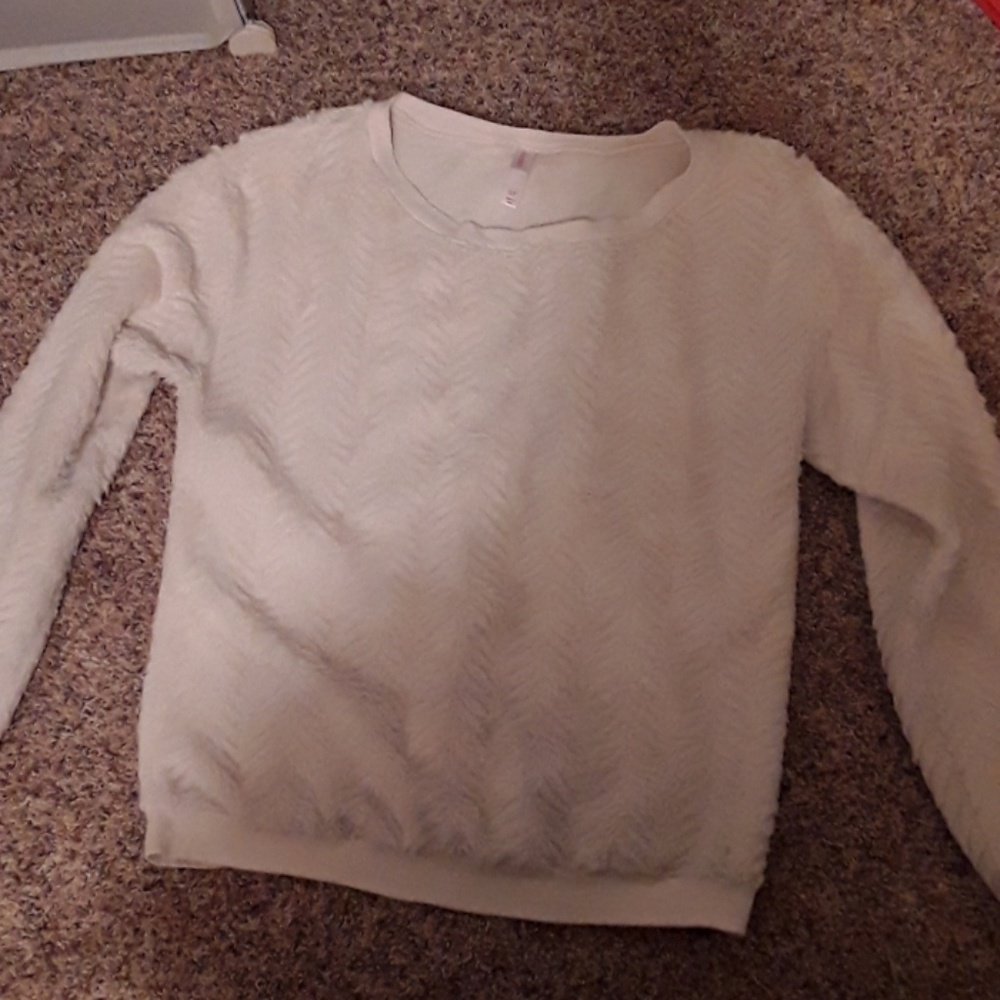 White Faux Fur Sweater